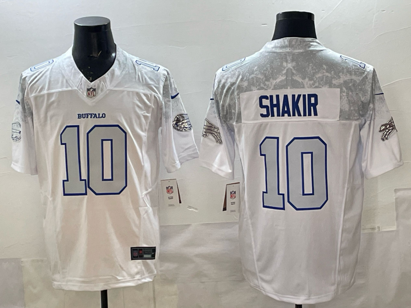 Men's Buffalo Bills Khalil Shakir #10 White 2025 Rivalries Collection Limited Jersey football jersey product view 1