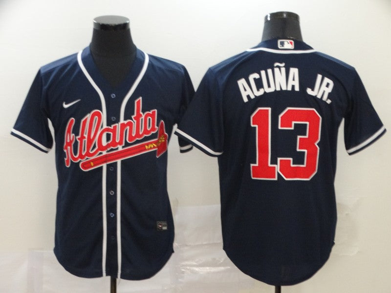 New Men's Atlanta Braves Ronald Acuna Jr. #13 Jersey1 Blue baseball jersey product view 1