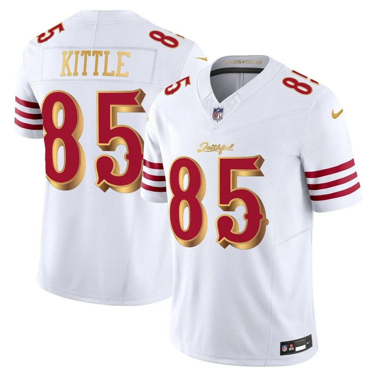 Men's George Kittle San Francisco 49ers 2025 Rivalries Collection F.U.S.E. Limited White Jersey football jersey product view 1