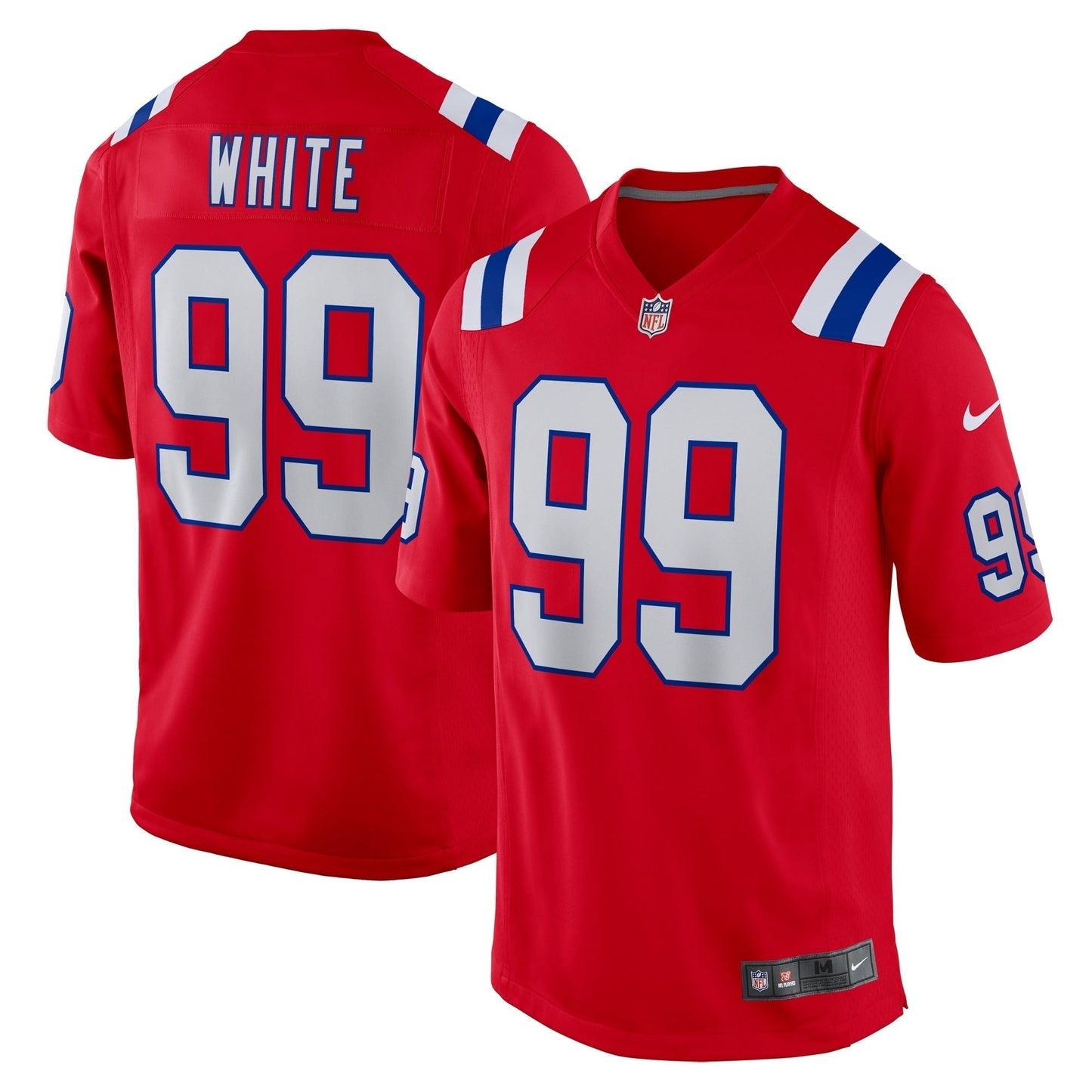 Keion White New England Patriots Nike Alternate Team Game Jersey - Red football jersey product view 1