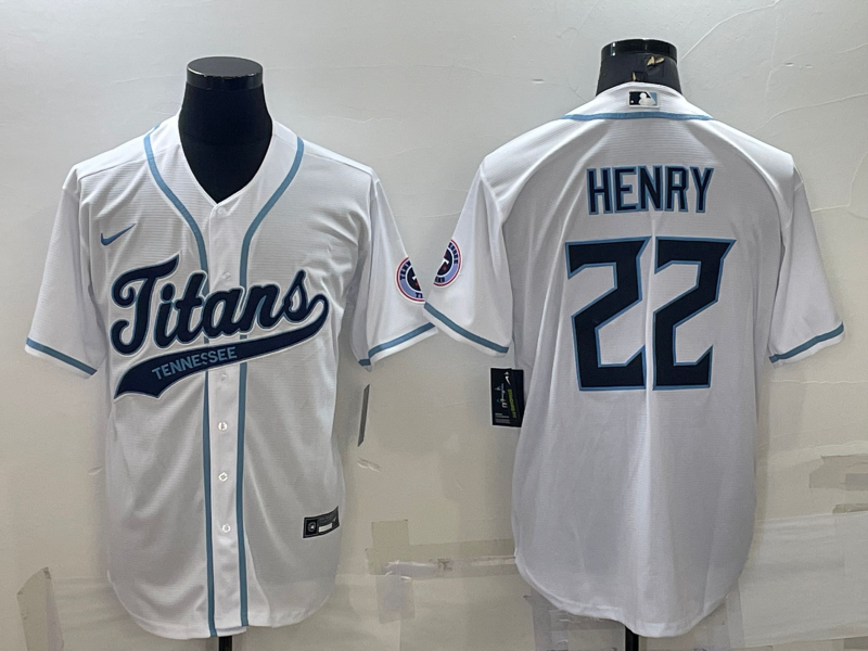 Men's Tennessee Titans Derrick Henry #22 White Player Jersey1 football jersey product view 1
