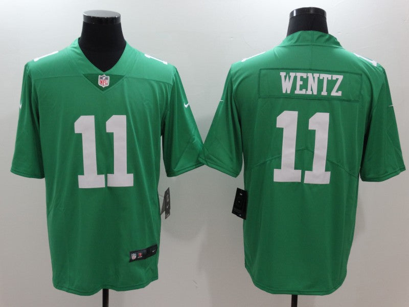 Men's Philadelphia Eagles Carson Wentz #11 Green Game Player Jersey1 football jersey product view 1