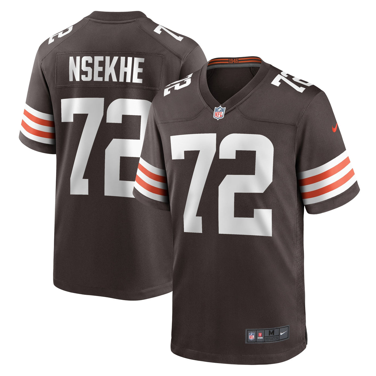 Ty Nsekhe Cleveland Browns Nike Game Jersey - Brown football jersey product view 1