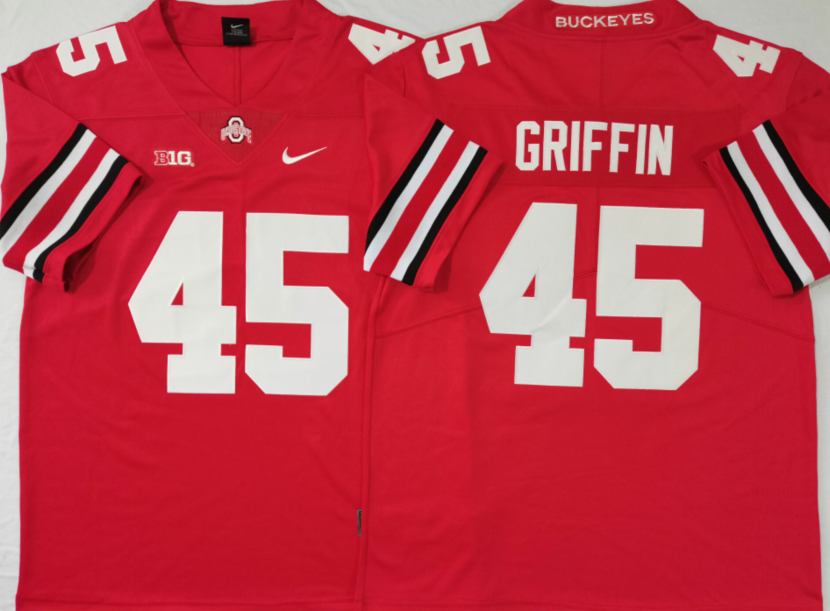 Men's Ohio State Buckeyes Archie Griffin #45 Scarlet Player Game Jersey sports jersey product view 1