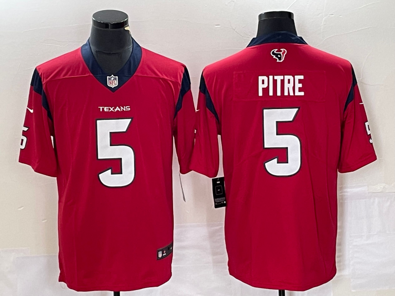 Men's Houston Texans Jalen Pitre #5 Red Game Player Jersey1 football jersey product view 1