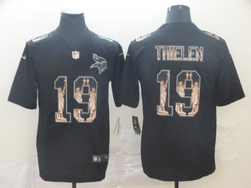 Men's Minnesota Vikings #19 Adam Thielen Black Game Player Jersey1 football jersey product view 1