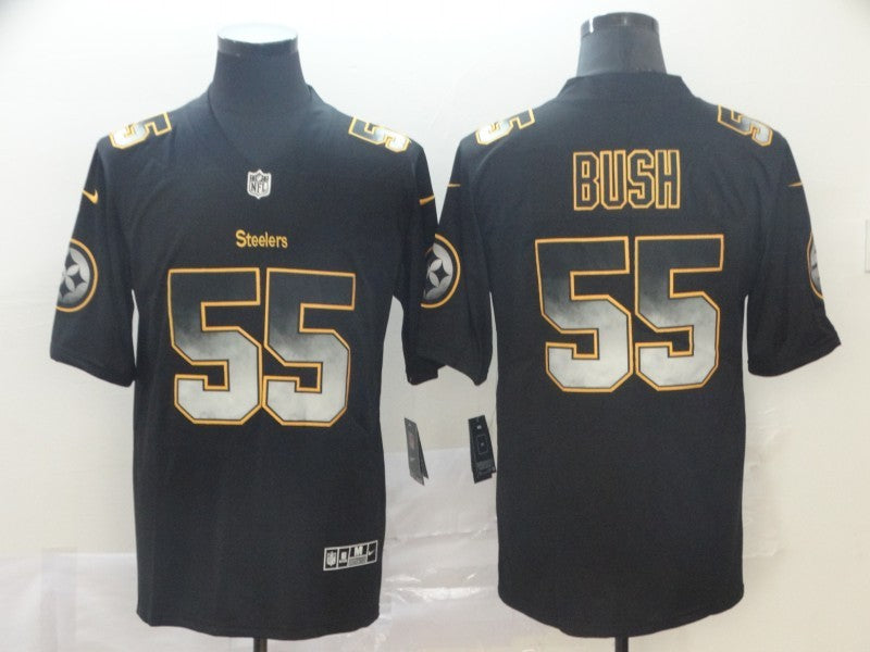 Men's Pittsburgh Steelers Devon Bush Jr. #55 Black Authentic Game Jersey1 football jersey product view 1