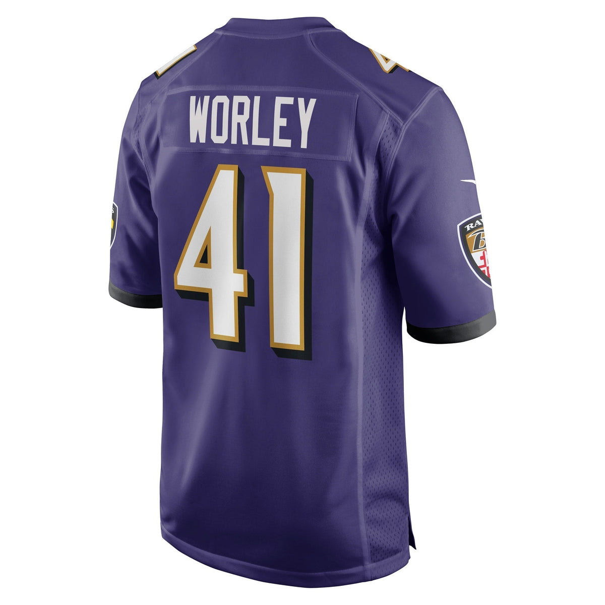 Daryl Worley Baltimore Ravens Nike Game Jersey - Purple football jersey product view 3