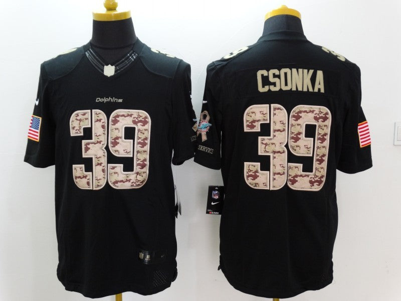 Men's Miami Dolphins Larry Csonka #39 Black Game Player Jersey1 football jersey product view 1