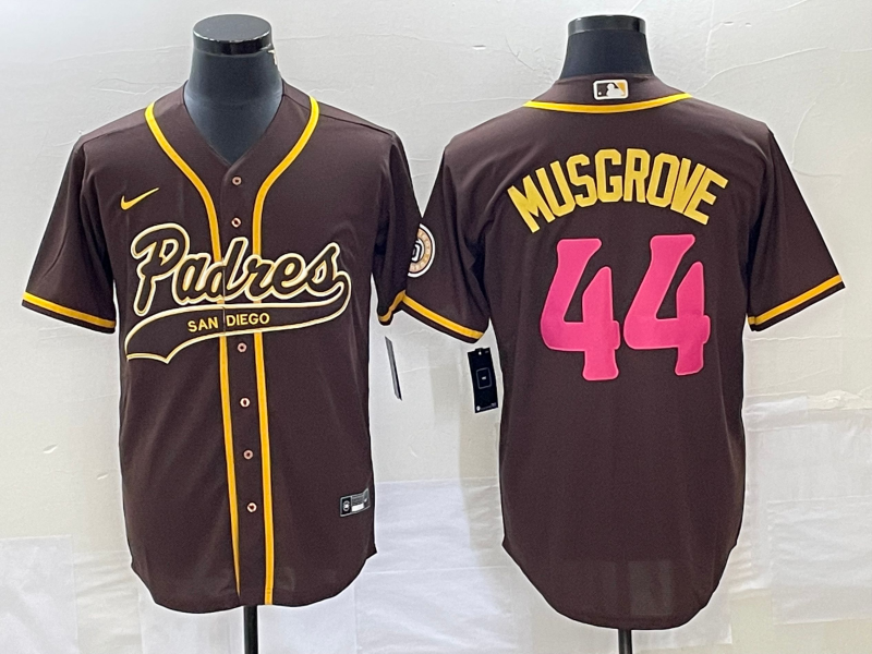 Men's San Diego Padres Joe Musgrove #44 Brown Replica Player Jersey1 Joint Edition baseball jersey product view 1