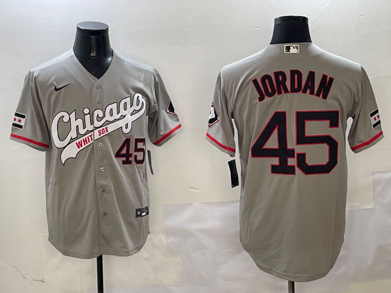 Men's Chicago White Sox Michael Jordan #45 Gray Stitched Jersey1 basketball jersey product view 1