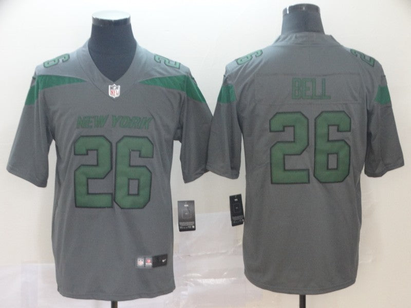 Men's New York Jets Le'Veon Bell #26 Gray Game Jersey1 football jersey product view 1