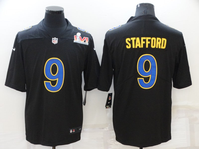 Men's Los Angeles Rams Matthew Stafford #9 Black Game Jersey1 football jersey product view 1