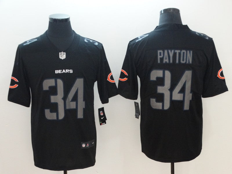 Men's Chicago Bears Walter Payton #34 Black Player Game Jersey1 football jersey product view 1