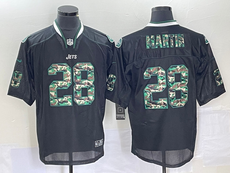Men's New York Jets Curtis Martin #28 Black Player Jersey1 football jersey product view 1