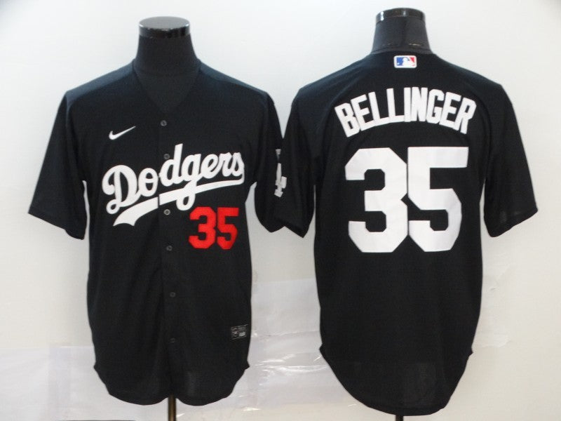 Men's Los Angeles Dodgers Cody Bellinger #35 Black Stitched Jersey1 baseball jersey product view 1