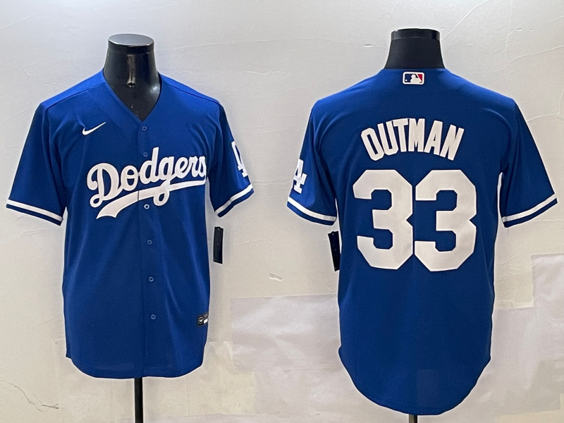 Men's Los Angeles Dodgers James Outman #33 Royal Limited Player Jersey1 baseball jersey product view 1