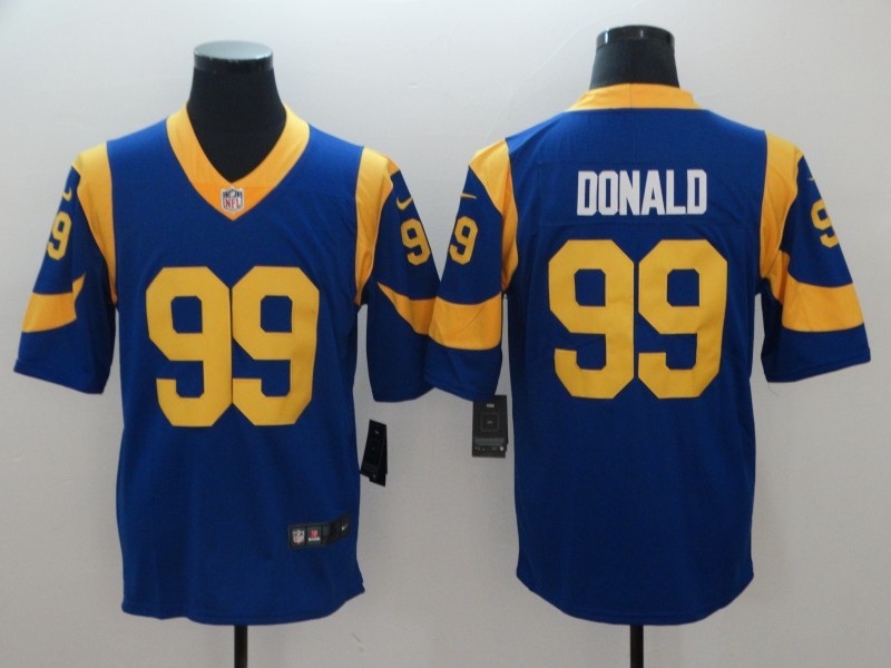 Men's Los Angeles Rams Aaron Donald #99 Blue Game Jersey1 football jersey product view 1
