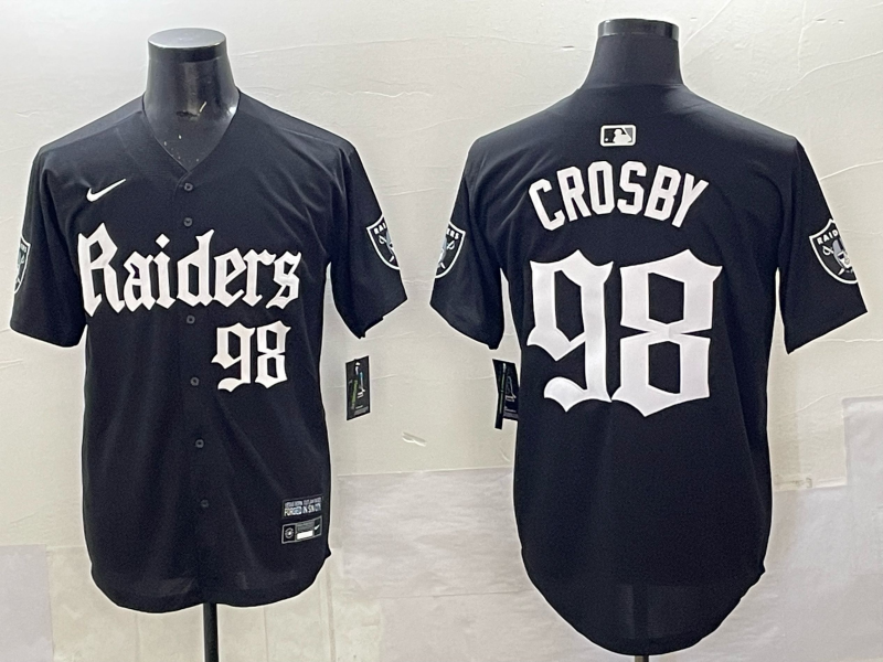Men's Las Vegas Raiders Maxx Crosby #98 Black Team Game Player Jersey football jersey product view 1