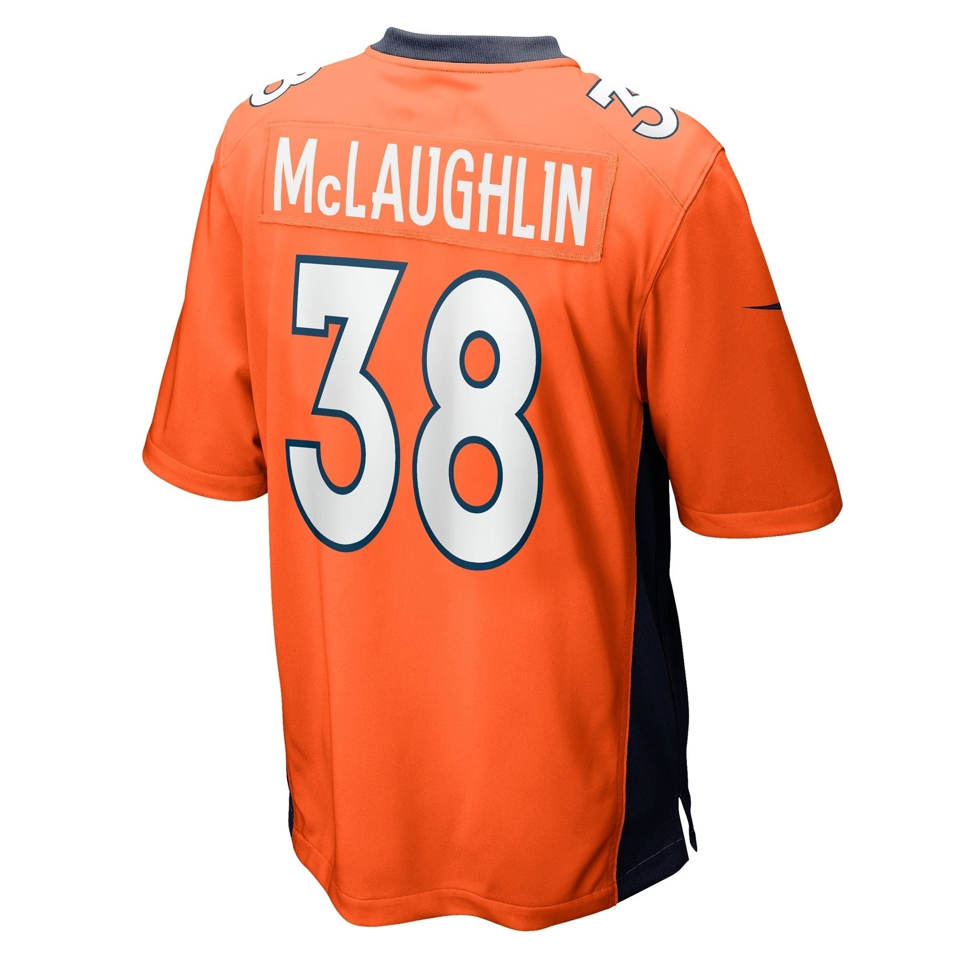 Jaleel McLaughlin Denver Broncos Nike Game Jersey - Orange football jersey product view 3