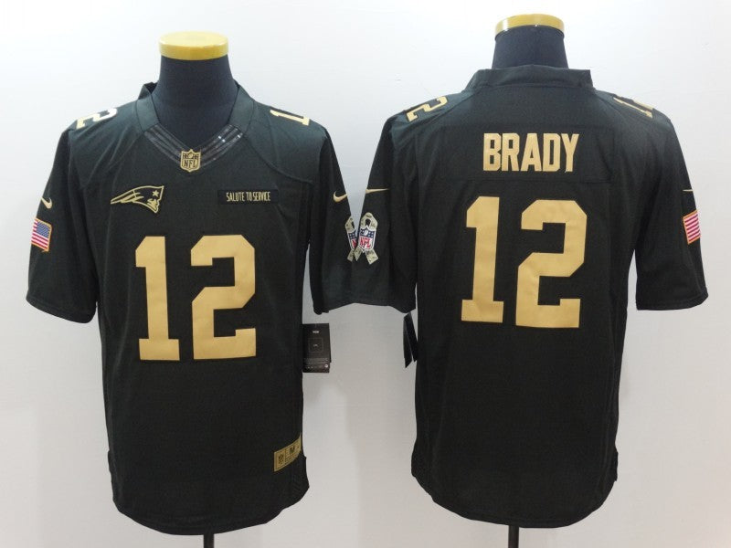Men's New England Patriots #12 Tom Brady Black Player Jersey1 football jersey product view 1