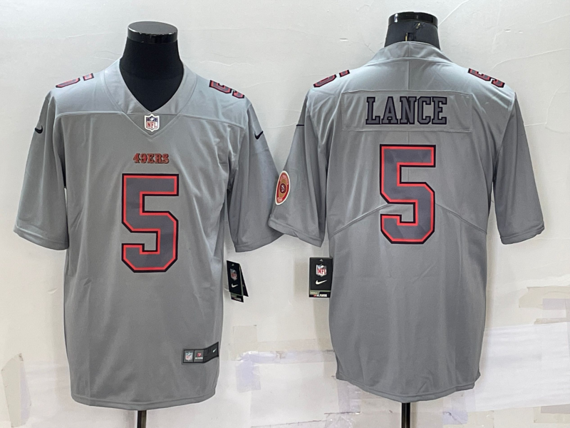 Men's San Francisco 49ers Trey Lance #5 Grey Game Jersey1 football jersey product view 1