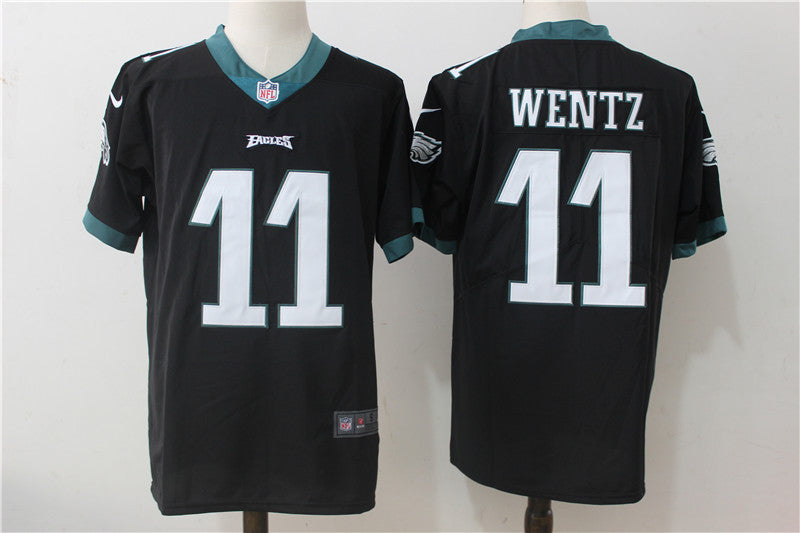 Men's Philadelphia Eagles #11 Carson Wentz Game Jersey1 Black football jersey product view 1