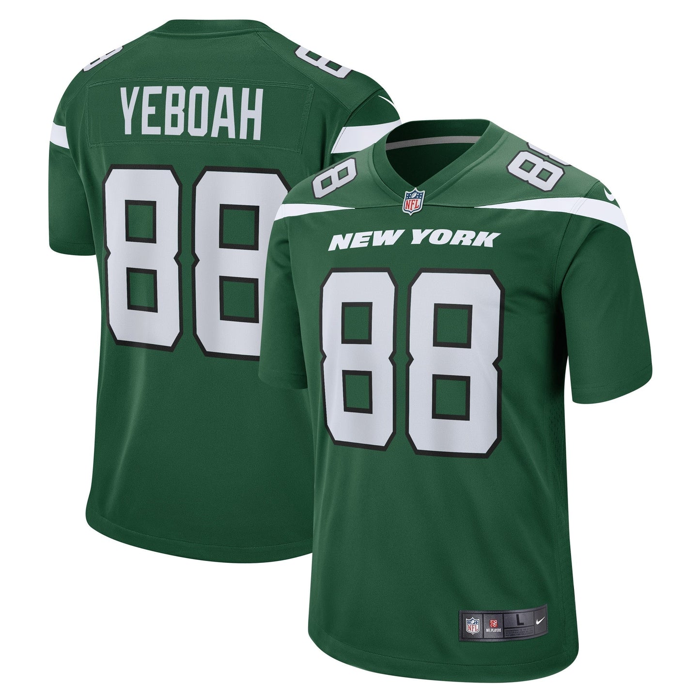 Kenny Yeboah New York Jets Nike Game Jersey - Gotham Green football jersey product view 1