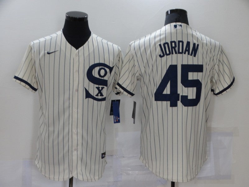 Men's Chicago White Sox Michael Jordan #45 Beige Replica Baseball Jersey1 baseball jersey product view 1