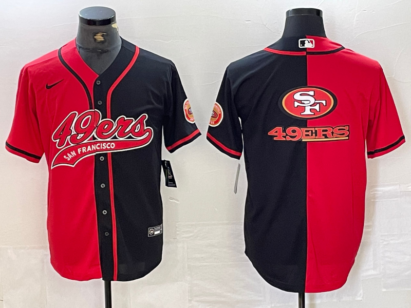 Men's San Francisco 49ers Red/Black Player Jersey1 Joint Edition football jersey product view 1