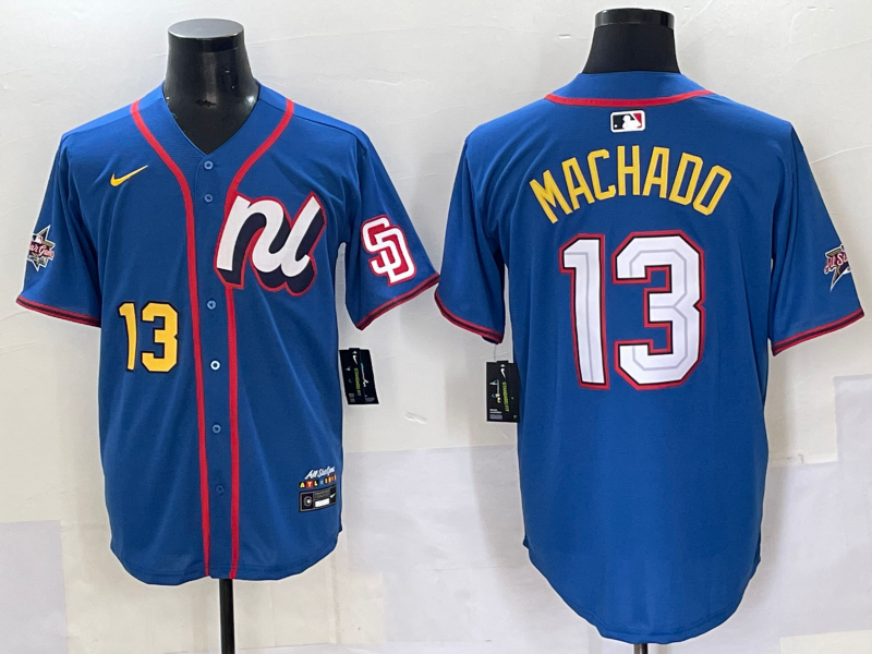 Men's National League Manny Machado #13 Blue 2025 All-Star Edition Limited Player Jersey baseball jersey product view 1