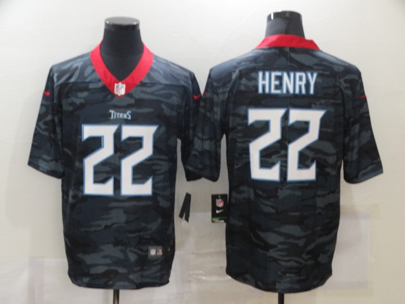 Men's Tennessee Titans Derrick Henry #22 Gray Camouflage Game Jersey1 football jersey product view 1