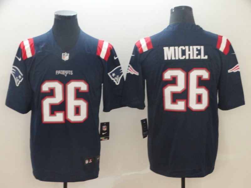 Men's New England Patriots Sony Michel #26 Navy Game Player Jersey1 football jersey product view 1