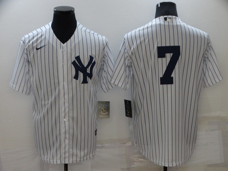 Men's New York Yankees Mickey Mantle #7 White Home Replica Player Name Jersey1 baseball jersey product view 1