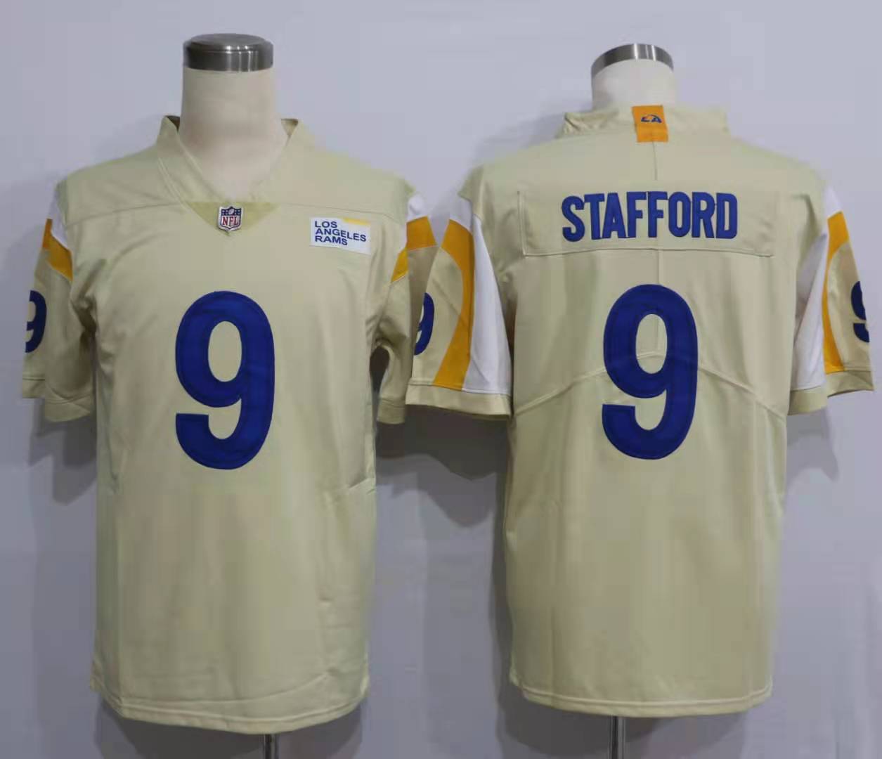 Men's Los Angeles Rams Matthew Stafford #9 Beige Vapor Limited Jersey1 football jersey product view 1