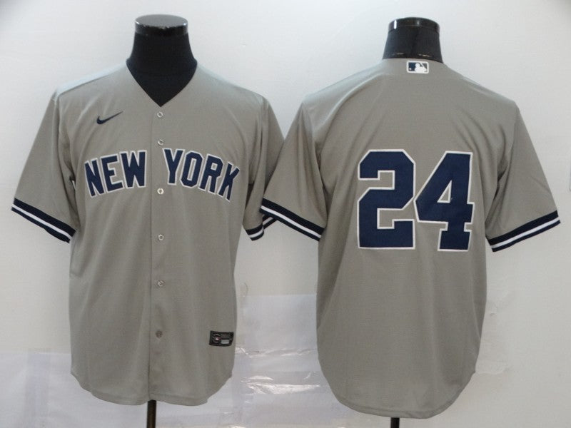 Men's New York Yankees Gary Sanchez #24 Gray Replica Player Name Jersey1 baseball jersey product view 1