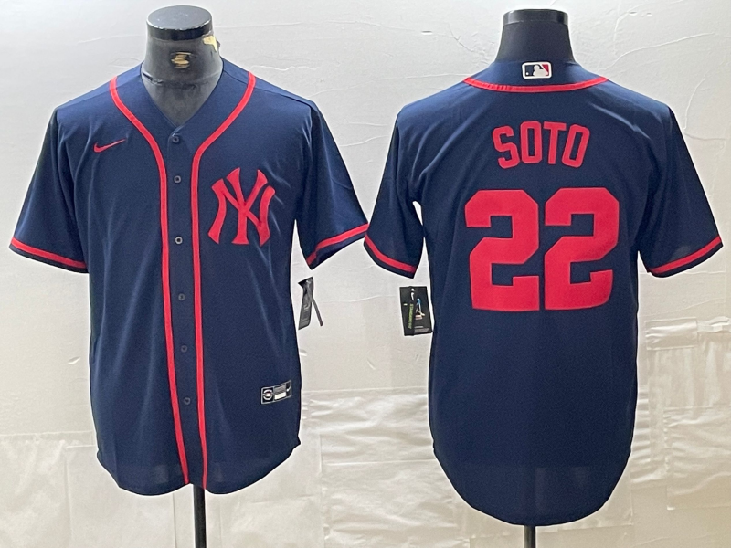 Men's New York Yankees Juan Soto #22 Navy Limited Game Jersey1 baseball jersey product view 1