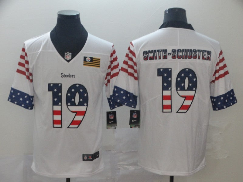 Men's Pittsburgh Steelers JuJu Smith-Schuster #19 White Authentic Game Jersey1 football jersey product view 1