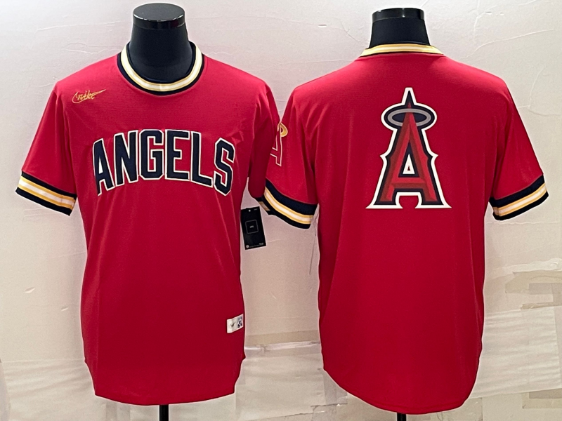 Men's Los Angeles Angels Red Authentic Player Jersey baseball jersey product view 1