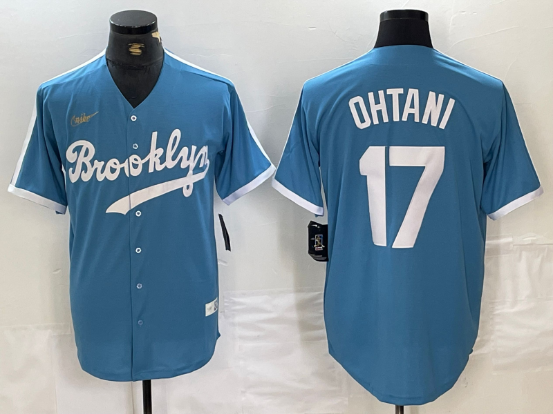 Men's Los Angeles Dodgers Shohei Ohtani #17 Light Blue Alternate Cooperstown Collection Player Jersey1 baseball jersey product view 1