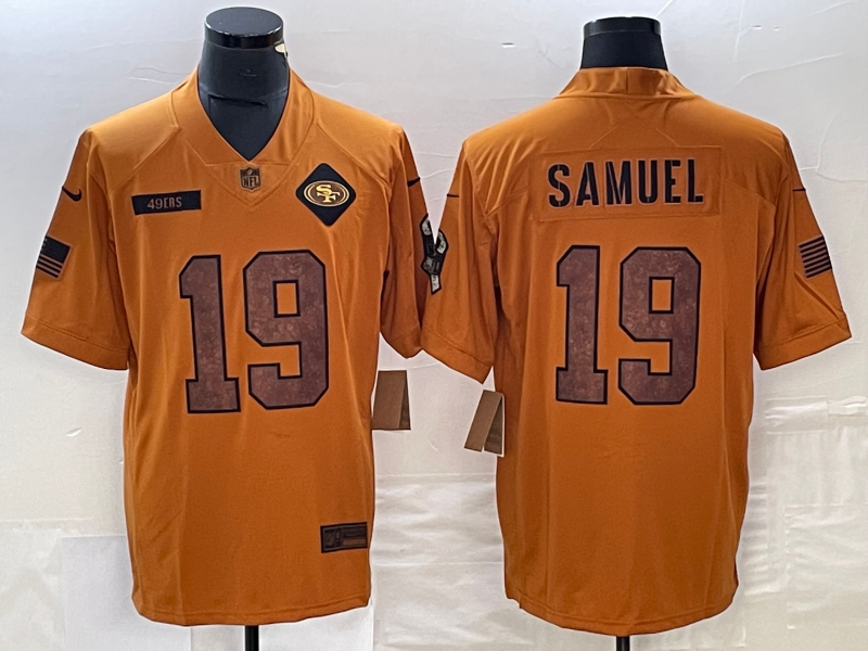 Men's San Francisco 49ers Deebo Samuel #19 Brown 2023 Salute To Service Limited Jersey1 football jersey product view 1