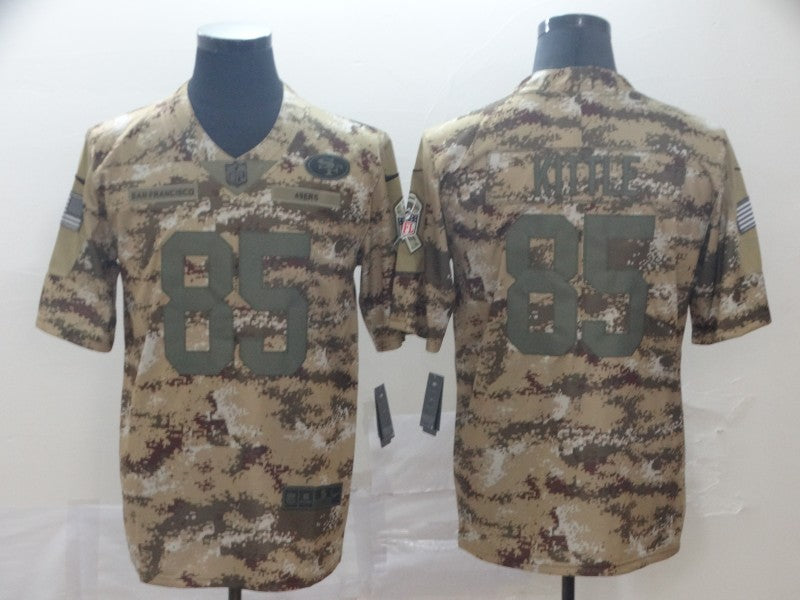 Men's San Francisco 49ers George Kittle #85 Camouflage Game Jersey1 football jersey product view 1