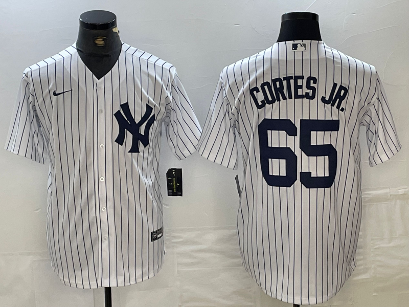 Men's New York Yankees Nestor Cortes Jr. #65 White Replica Player Jersey1 baseball jersey product view 1