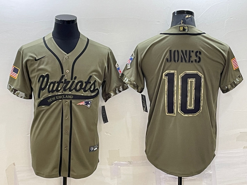 Men's New England Patriots Mac Jones #10 Olive 2022 Salute To Service Limited Jersey1 Joint Edition football jersey product view 1