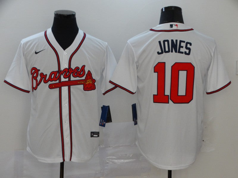 Men's Atlanta Braves Chipper Jones #10 White Replica Player Jersey1 baseball jersey product view 1
