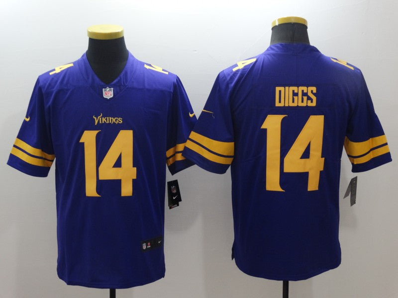 Men's Minnesota Vikings Stefon Diggs #14 Purple Game Player Jersey1 football jersey product view 1