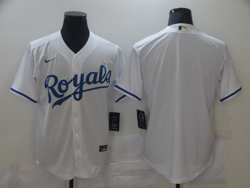 Men's Kansas City Royals White Home Blank Replica Jersey baseball jersey product view 1
