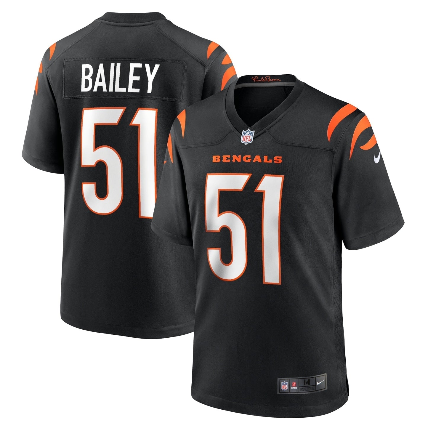 Markus Bailey Cincinnati Bengals Nike Game Jersey - Black football jersey product view 1