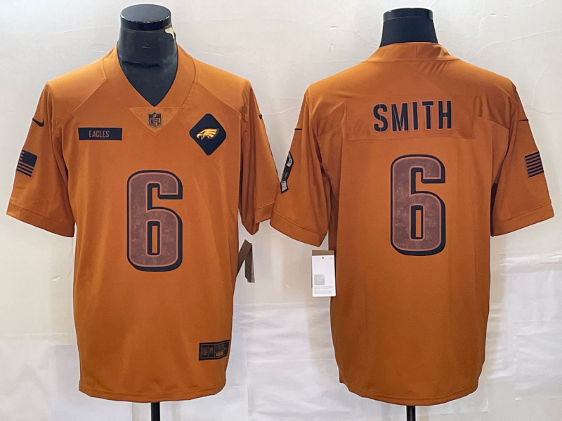 Men's Philadelphia Eagles DeVonta Smith #6 Brown 2023 Salute To Service Limited Jersey1 football jersey product view 1