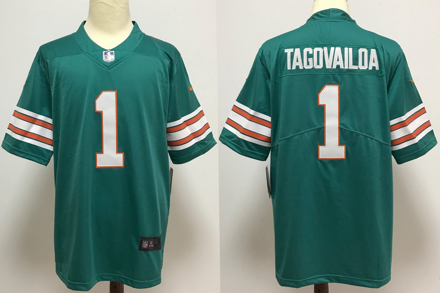 Men's Miami Dolphins Tua Tagovailoa #1 Green Alternate Game Jersey1 football jersey product view 1